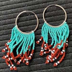 Beaded Hoop Earrings